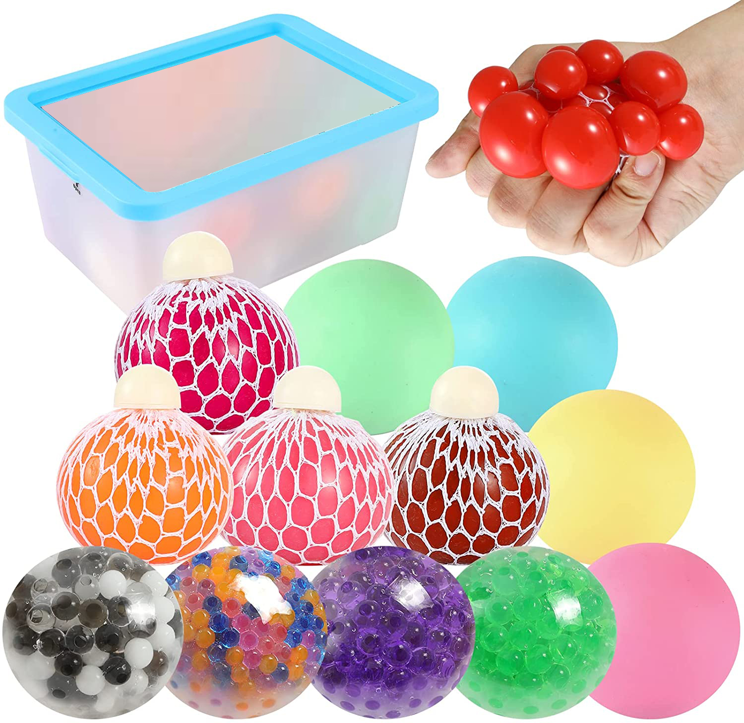 Custom Squeeze Mesh Stress Relief Ball, Sensory Stress Balls, Fidget Toys для Kids, Amazon Hot Selling, 12 Pack