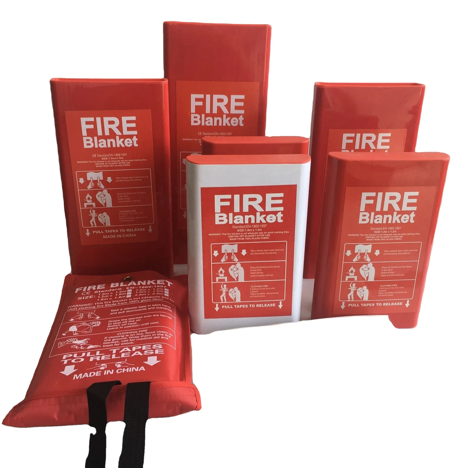 Fire Blanket glass fiber cloth 1m 1.2m 1.5m 1.8m for fireproof hotel entertainment