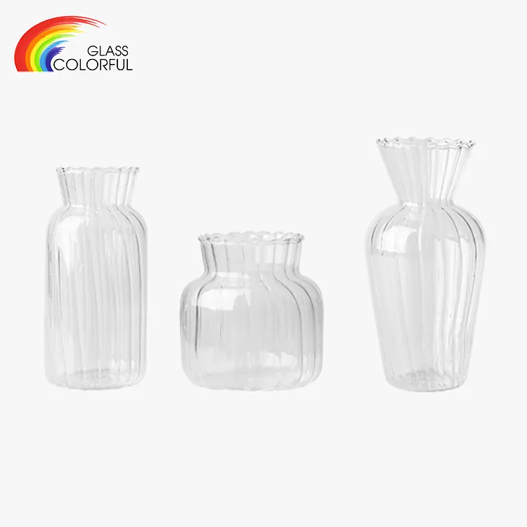 mini clear crystal glass single flower glass vase small