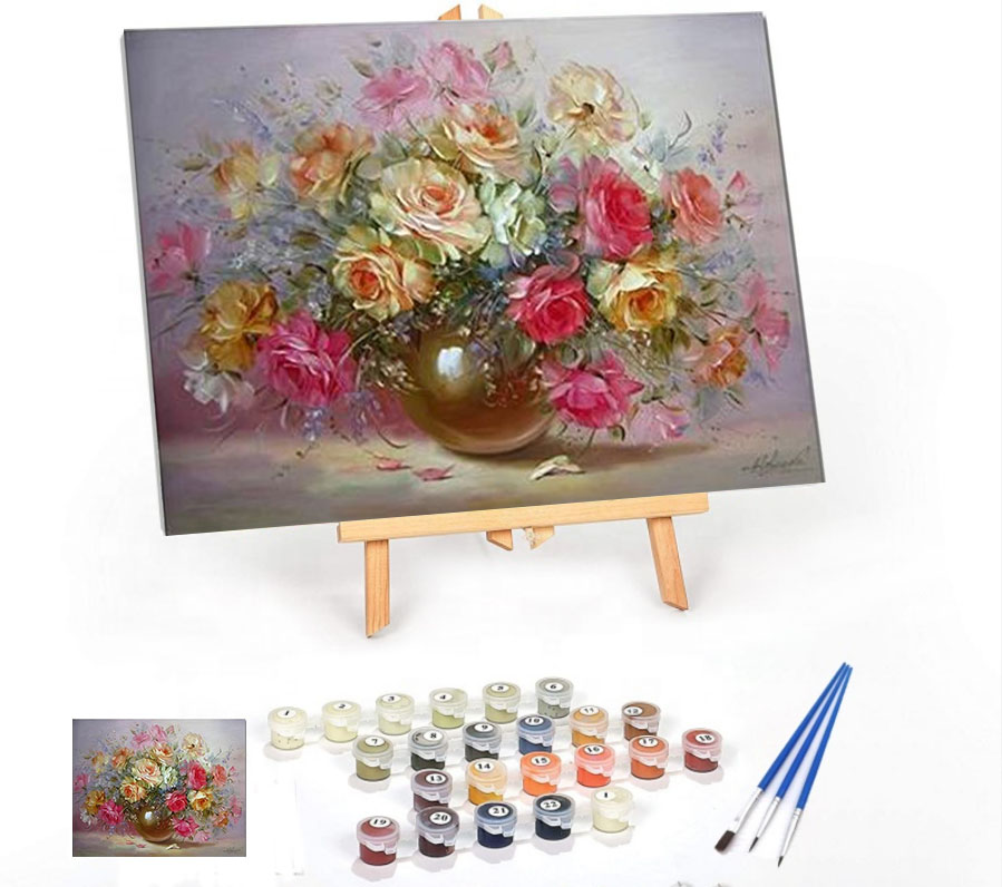 DIY Цифровая картина маслом цветы без рамки 40*50 см Индивидуальная спальня ванная комната ручная роспись декоративные Ремесла подарки