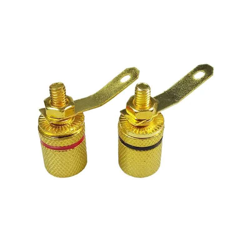 Gold plating audio speaker terminal connector binding post