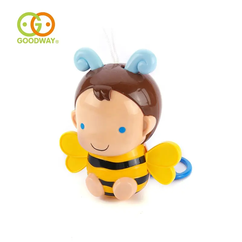 carton bee plastic baby pull toy bell for early learning