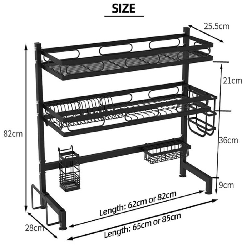 Amazon Hot Selling Kitchen Over Sink Stainless Steel Dish Drainer Rack Dish Drying Racks - Buy Dish Drying Rack / 2 Tiers Kitche