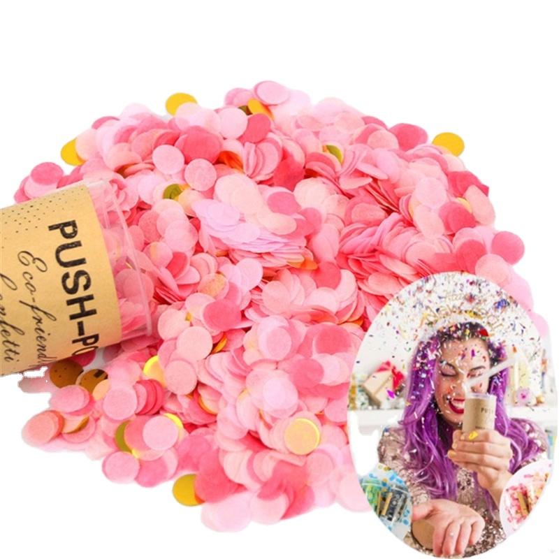 Wedding Party Eco Friendly Gold Paper+ Foil Various Confetti Color Round Tissue Paper Push Pop Confetti