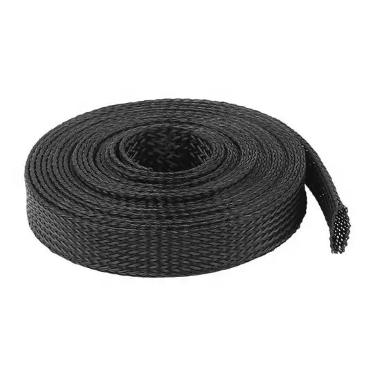 Black Braided Expandable Cable Loom Auto Harness Wire Sleeving Sheathing