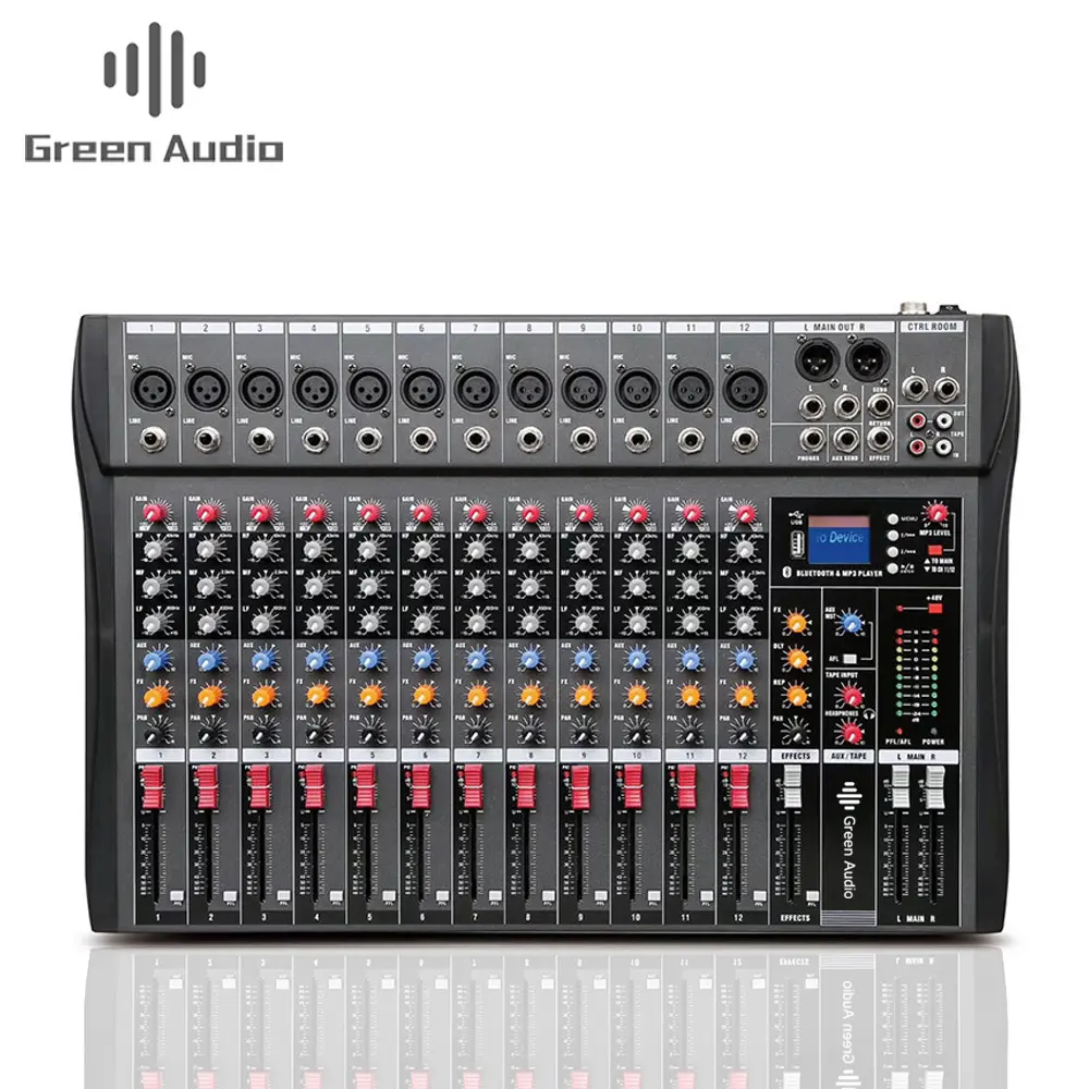 High quality professional digital audio mixer with amplifier mixer Bluetooth USB function