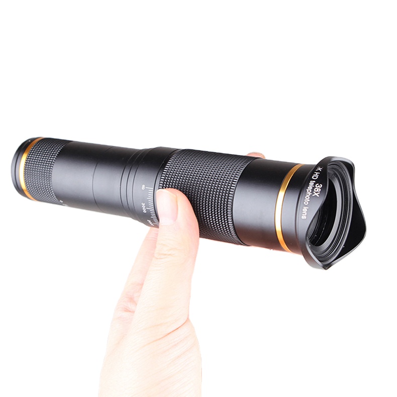 38X 4k HD Mobile Phone Camera Lens Monocular Telescope Telephone Zoom Lens With Tripod