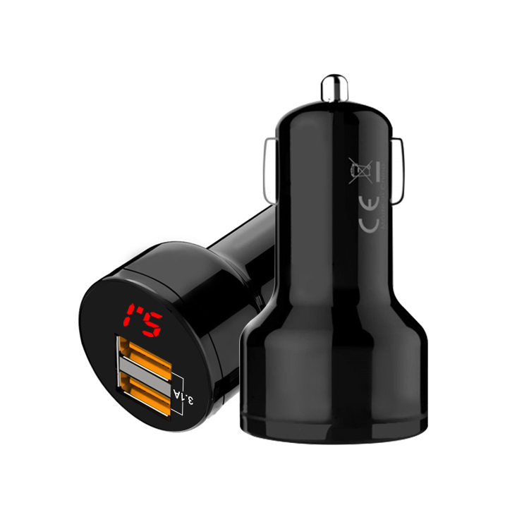 36 Вт 3.1a напряжение дисплей qc3.0 Dual usb Автомобильное зарядное устройство со светодиодной подсветкой для мобильного телефона