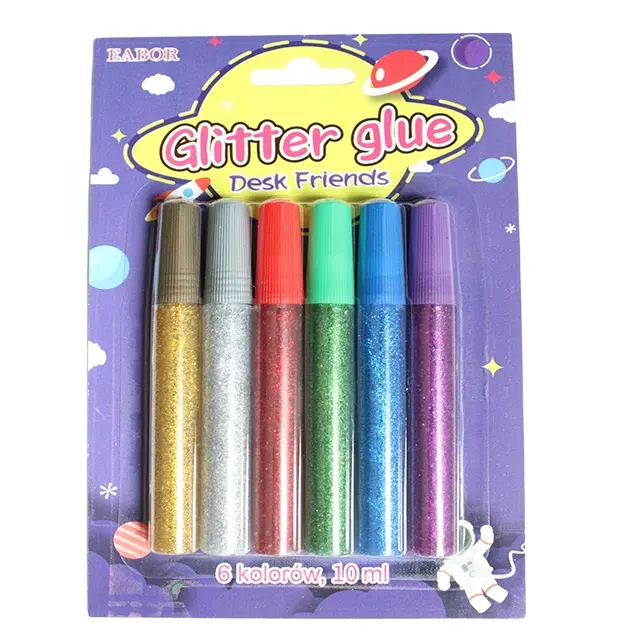 non toxic 10ML 6colors glitter glue set for kids