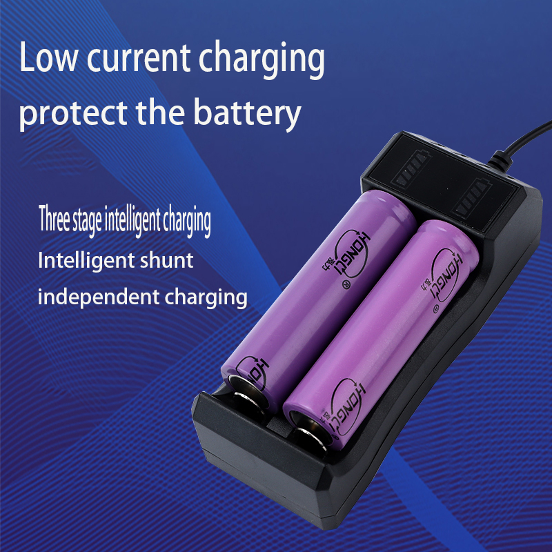 CE certified 2-slot usb18650 14500 lithium ion battery charger