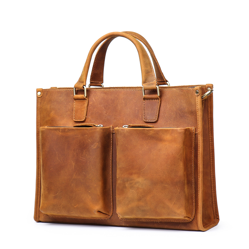Wholesales genuine leather mens computer bags tote fashion business handbags sling for man luxury travel men briefcase bag