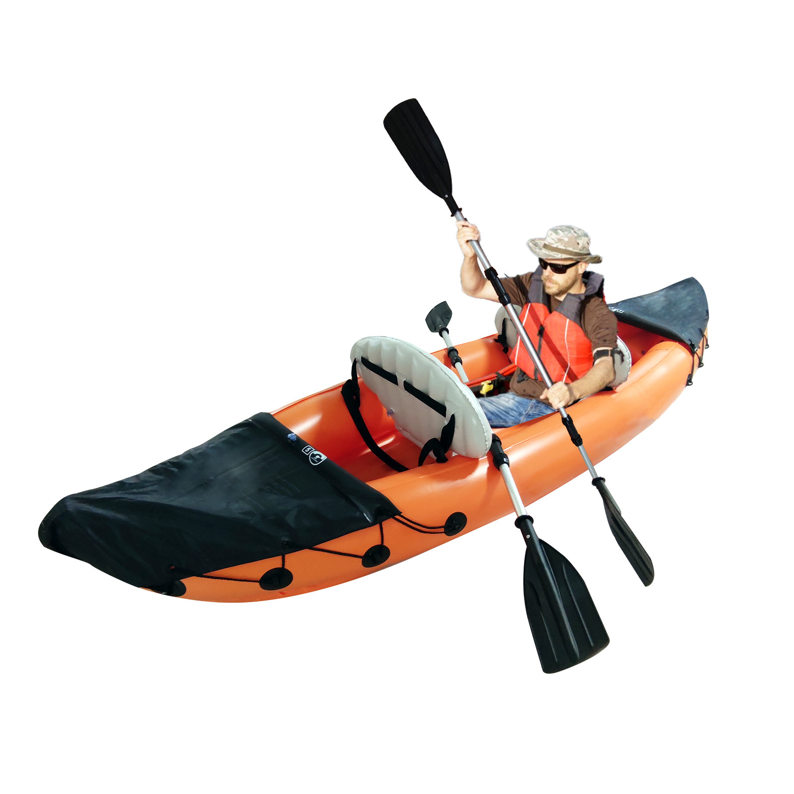 2021 wholesale inflatable kayak 2 person with Paddles and Pump