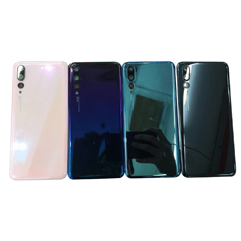 Корпуса дверей мобильного телефона для Huawei P20 Pro, заднее стекло высокого качества, задняя крышка аккумулятора телефона с объективом камеры