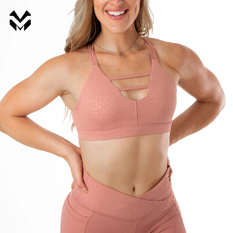 Apparel Gym Sublimation Tops Cross Back Sports Bras Sexy High Front Impact Fitness Female Sports Bra