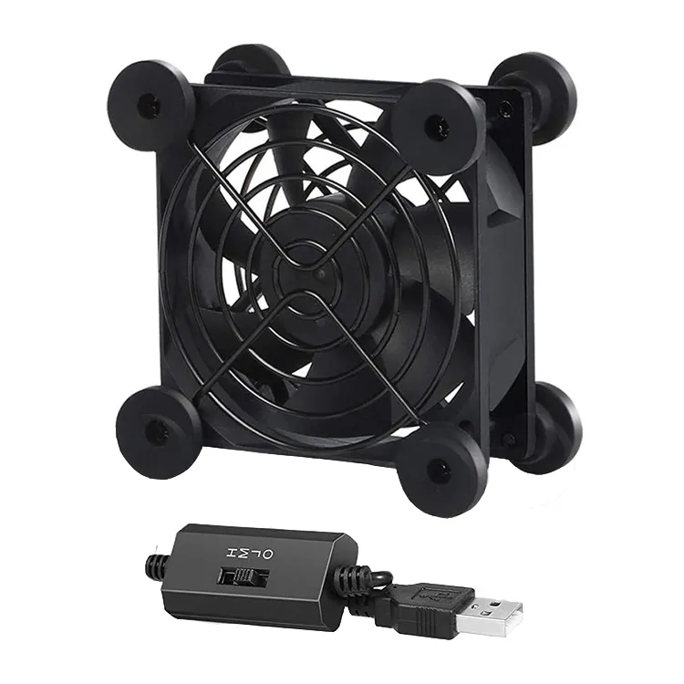 upHere USB Fan 80mm Case Fan with 3 Adjustable Wind speeds PC Fan For TV Box Receiver PS4