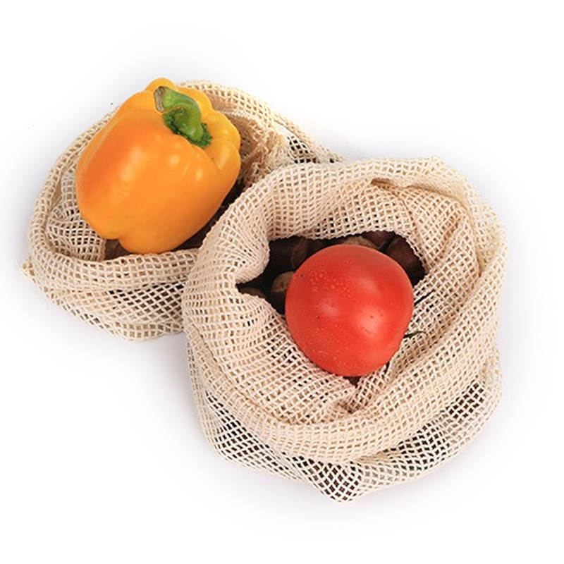 100% Washable Cotton Bags custom Supermarket Shopping Mesh Tote Bags