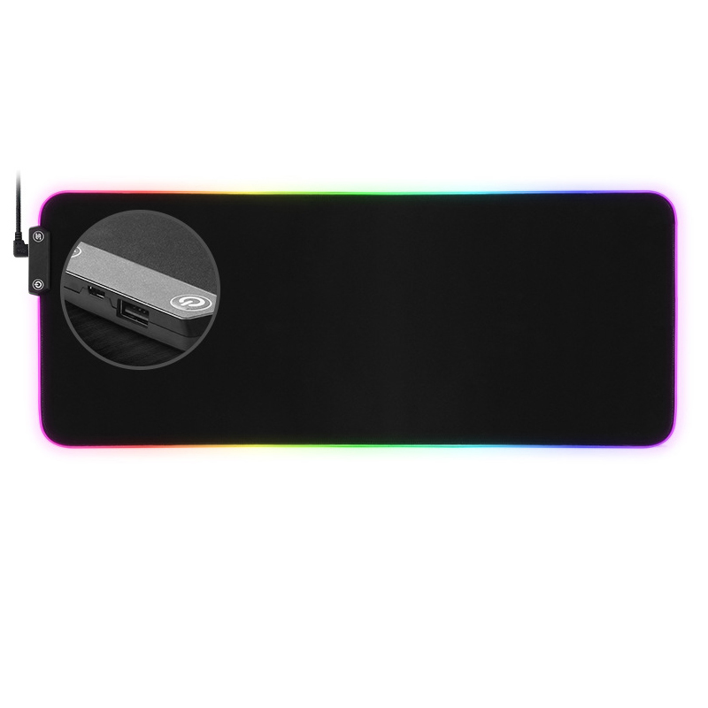 Настраиваемый игровой коврик для мыши с анимированным светодиодом xxl RGB с 1 usb-портом концентратора