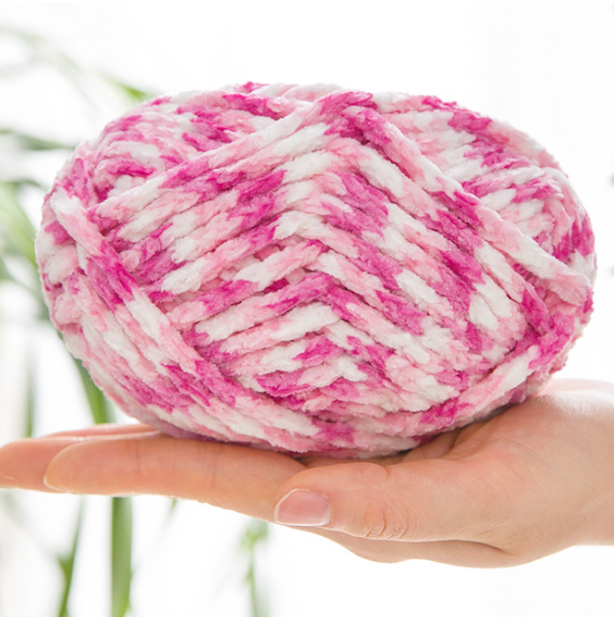 Charmkey 100% Polyester Fancy velvet crochet multicolored velvet yarn