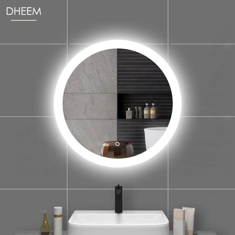 Круглое зеркало для макияжа DHEEM со светодиодной подсветкой для ванной комнаты