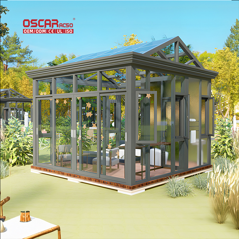 Minimalist Rainproof And Windproof Aluminum Alloy Remote Control Foreign Trade Gatehouse Sem House Simple Flat Roof Simple Shed
