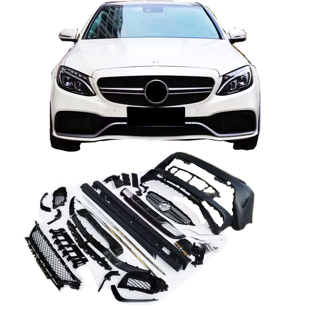 Автомобильный кузов для benz 2016-2018 C Class w205 изменить Amg стиль Передний Задний бампер боковые юбки гриль глушитель PP пластиковый материал