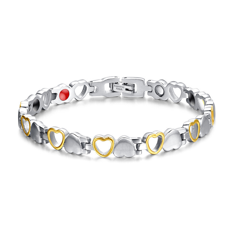 Wholesale Manufacturer Korean Fashion Titanium Steel Jewelry Magnet Love Lady Titanium Steel Bracelet