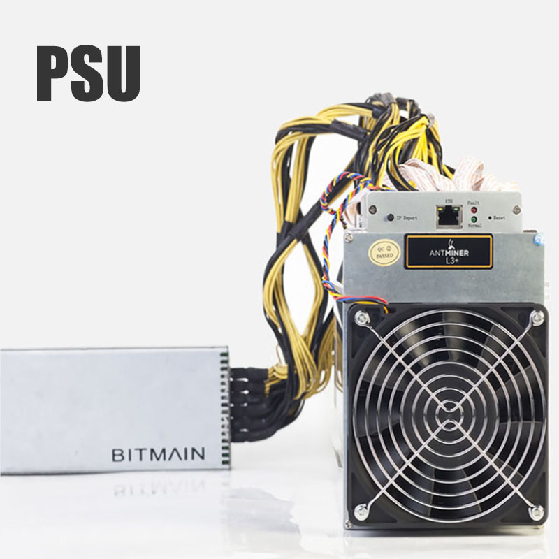 Antminer L3+PSU Ltc Litecoin Miner Asic Mining Machine L3 + 504mh/s Scrypt Blockchain Miners Bitmain Antminer L3+