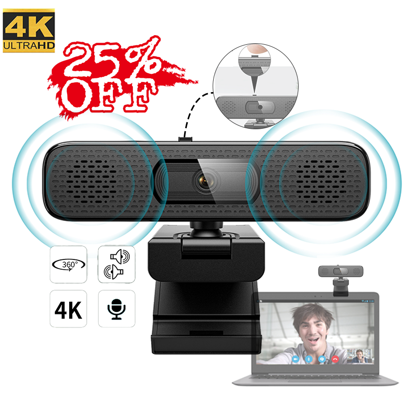 25% скидка 4K веб-камера UHD Универсальная крышка веб-камеры USB 4K чехол для ноутбука с микрофоном и динамиком