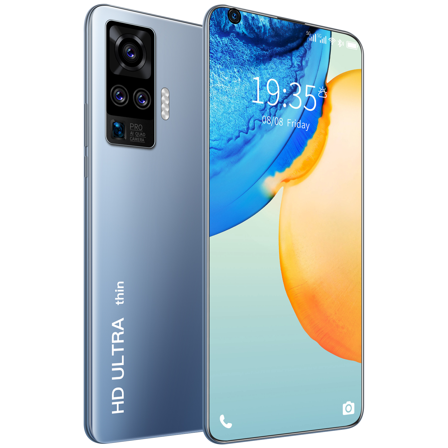 Новинка, лидер продаж, модель телефона X60 Pro, 10 ядер, 7,1 дюйма, HD, полный экран, 12 Гб + 512 ГБ, 21 Мп + 48 МП, 5600 мАч, android 10,0