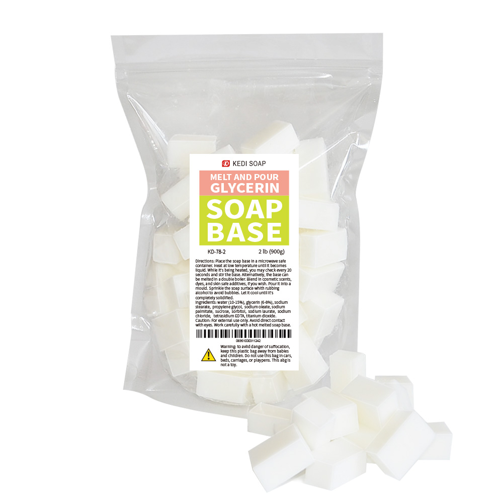 KD-78-2 Opaque white glycerin melt and pour soap base in small cubes