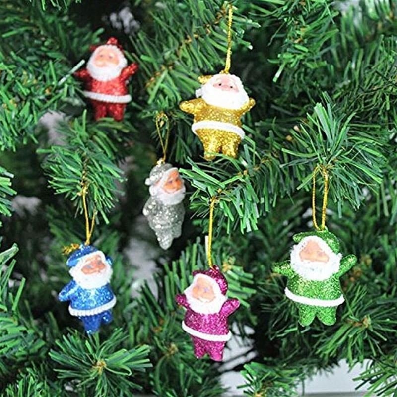 6PCS Mixed Santa Claus Dolls Mini Christmas Tree Decorations For Home New Year Gifts