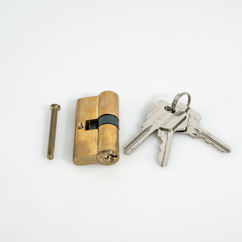Euro Standard Single Open Mortise With Thumb Turn Brass Door Lock Cylinder With Three Key