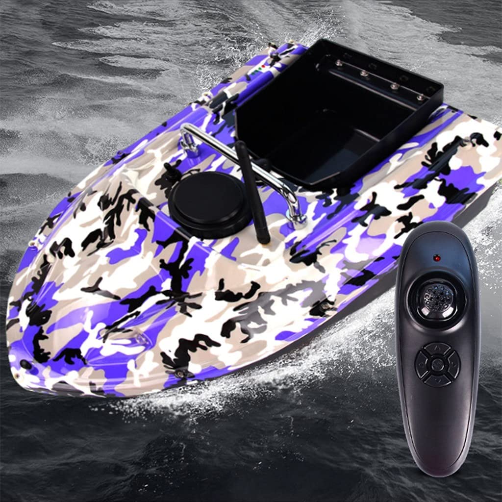 RC Bait Boat Fish Finder Bait Ship With Led Navigator Light 500M Remote Control 1.5KG Loading, Double Motor Single Bait Tank