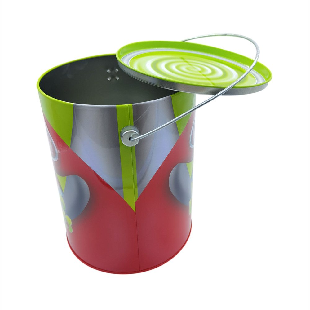 Factory Wholesale Premium Large Capacity Popcorn Tinplate Metal Packaging Bucket
