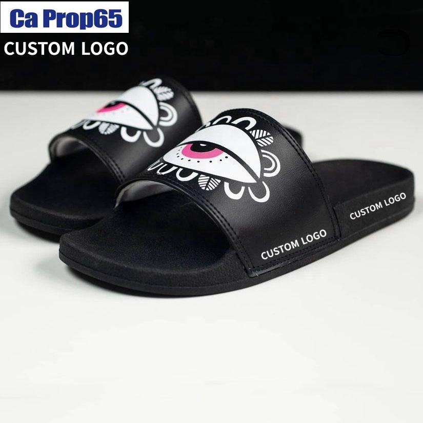 flat eva black designer beach luxury custom sandals sliders for men, cute fashion rubber shoes slides sandals unisex with custom