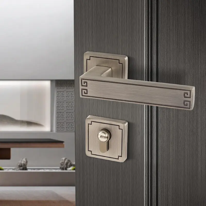 New Style Gold Solid Stainless Steel Lever Handle Interior Bedroom Door Handle Fire Mortise Lock Set For Wooden Door