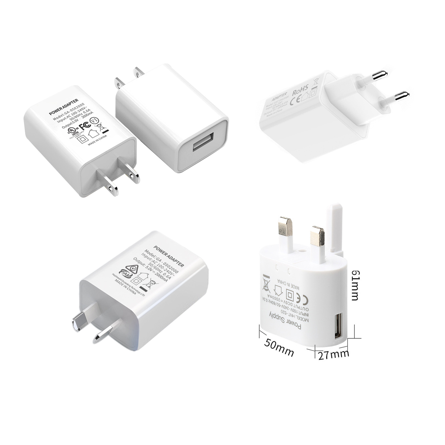 USB-адаптер для шестигранных ламп, 5 В, 2 А