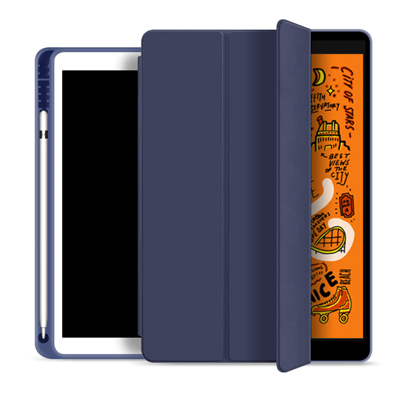 2021 new ipad silicone protective cover case tri-fold with pen slot 10.2 inch for iPad air10.9 inch