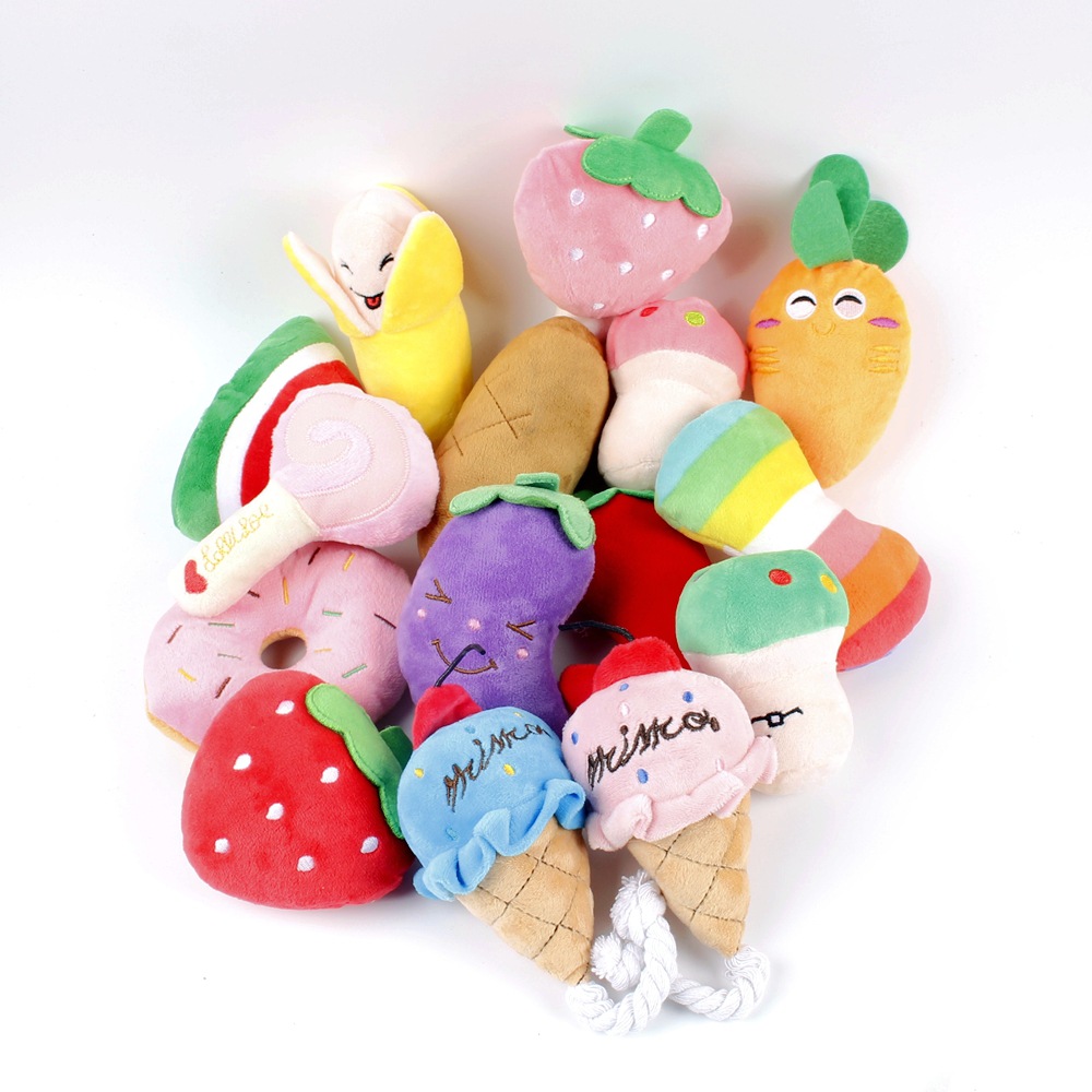 Squeaky Dog 7 Pack Puppy Cute Chew Toys for Medium and Small Dogs Soft Plush Pet toy with Squeak Dog Cotton Rope toys