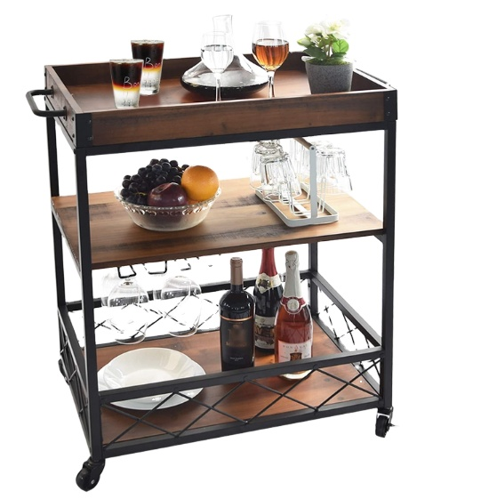Combohome Kitchen Trolley With Wheel Storage Shelf Rack For Home Kitchen Wooden Kitchen Trolley