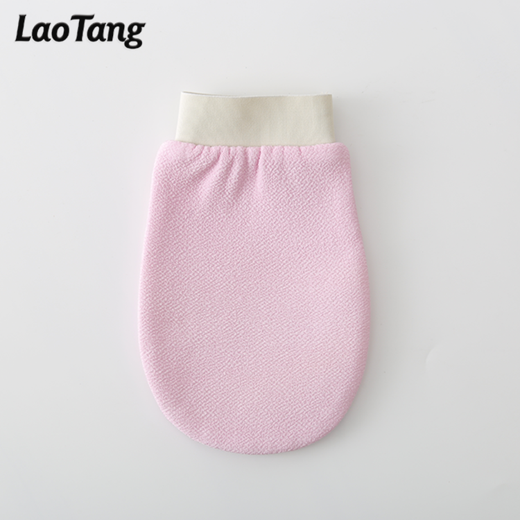 LAOTANG Ready to Ship Pink Color Natural Viscose Body Exfoliating Gloves