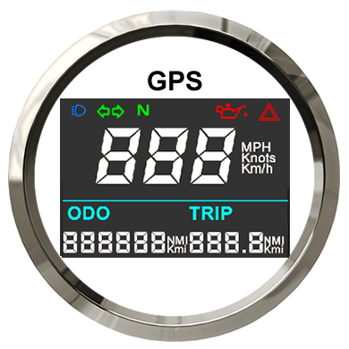 Цифровой мини GPS Спидометр 52 мм, измеритель скорости, одометр с GPS-антенной для мотоциклов, лодок, морских прогулок