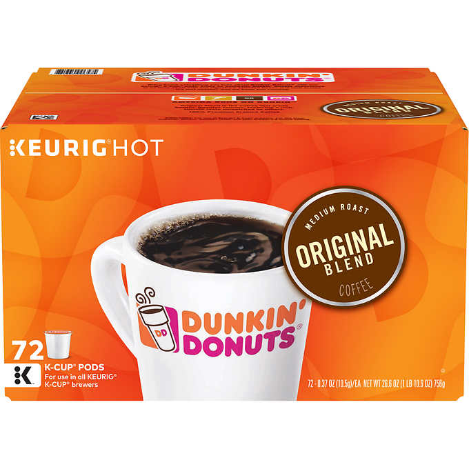 Dunkin' Donuts Original Blend K-Cup Pods Ground Coffee Case Pack for Keurig Instant Coffee Cups