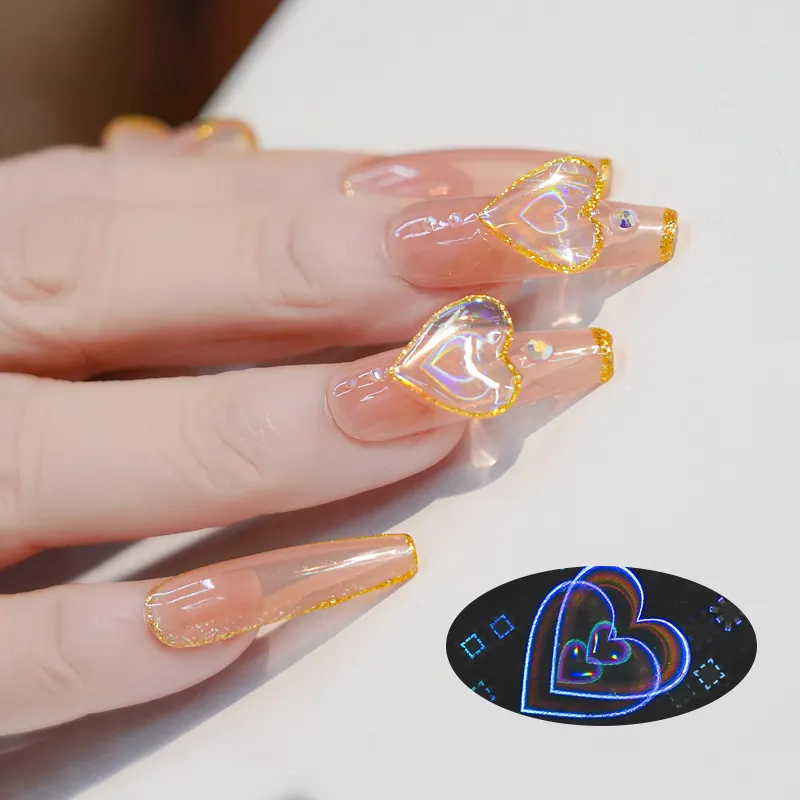 New Love Holographic Laser Magic Color Nail Art Stickers