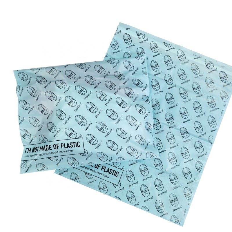 Custom logo printing beautiful 10x13 inch envelope cornstarch shipping packaging plant based poly mailer plastic delivery bag