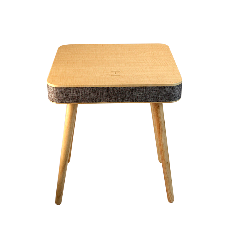Nordic Modern Furniture Smart Wireless Qi Charging Speaker Wooden Coffee Table Bedside Table With Usb Charging