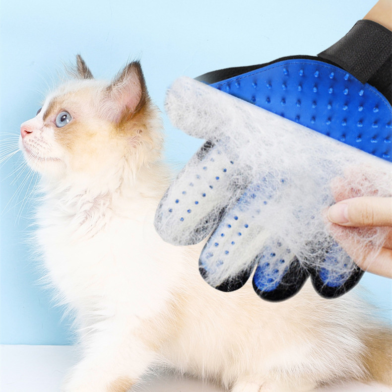 Professional Dog cat Deshedding Brush Custom Silicone Fur Hair Removal bathing clean Pet Grooming Gloves