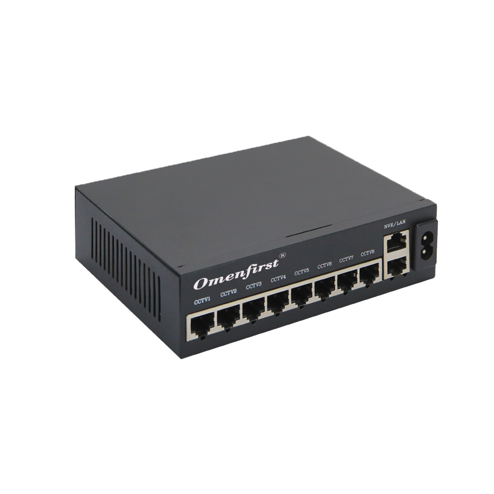 Лидер продаж, 8 портов Poe 2 порт Uplink 100M & гигабитный коммутатор 48V Ethernet-коммутатор питания через Ethernet