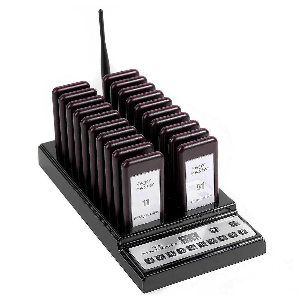 WirelessLinkx restaurant one transmitter and 20 pagers wireless service paging calling system