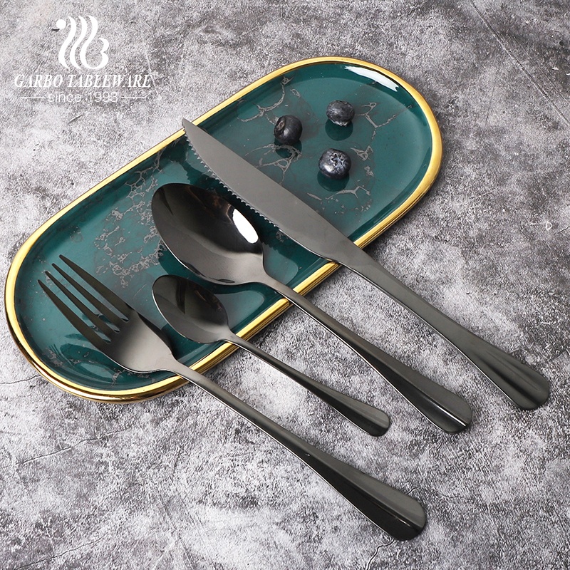 Electroplating dinner knife 410 stainless steel flatware metal handle cutlery dinnerware tableware for supermarket home gifts